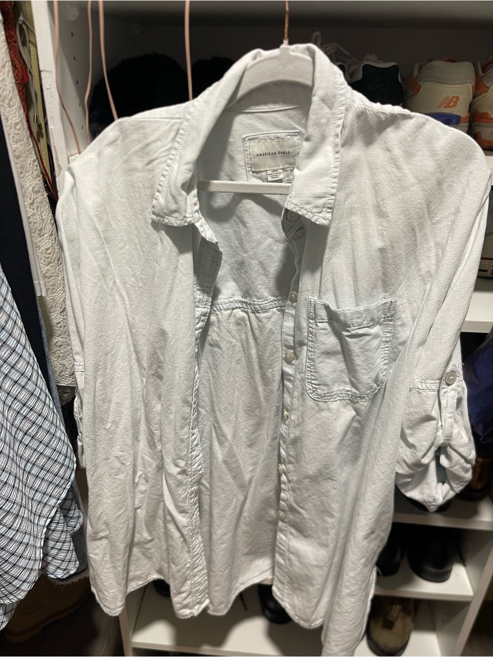 American Eagle Outfitters Lightweight White Shirt Jacket